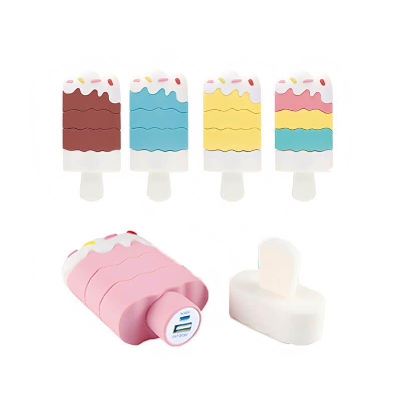 Cute Ice Cream PVC Power Bank for Branding