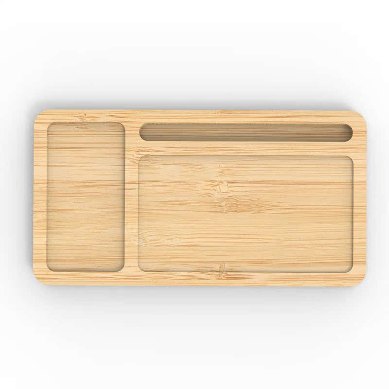 15W Qi Wireless Charger with Large Solid Wood Tray - Environmentally Friendly Design