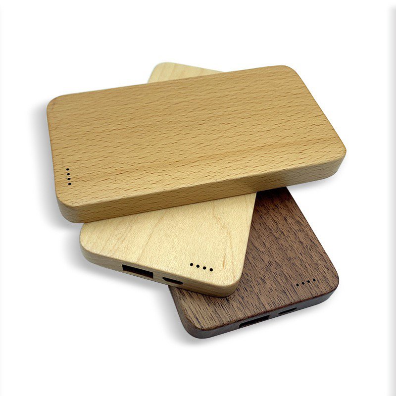 Slim Wooden Power Bank – Nature Meets Tech