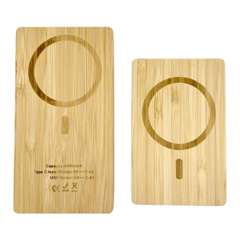 Cargador inalámbrico magnético con base de madera
