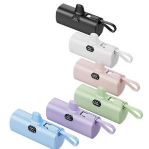 Mini Capsule Power Bank With Cable