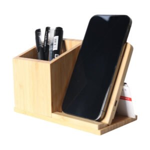 ​3-in-1 Design: Combines ​Pen Storage, ​Wired Charging Hub, and ​Qi Wireless Charger-1