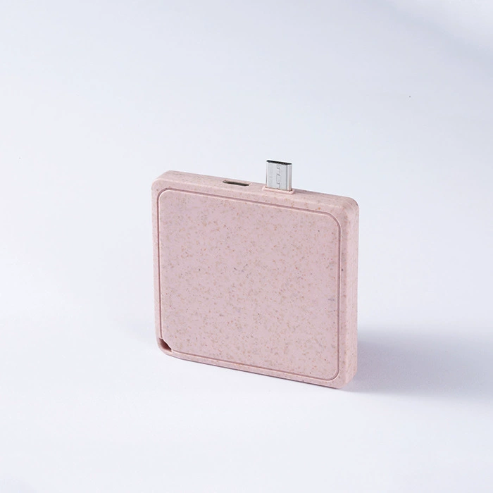 Pink Wheat Straw Type-C Power Bank