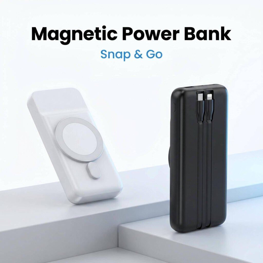 MAG16-Magnetic Power Bank Snap & Go Charging